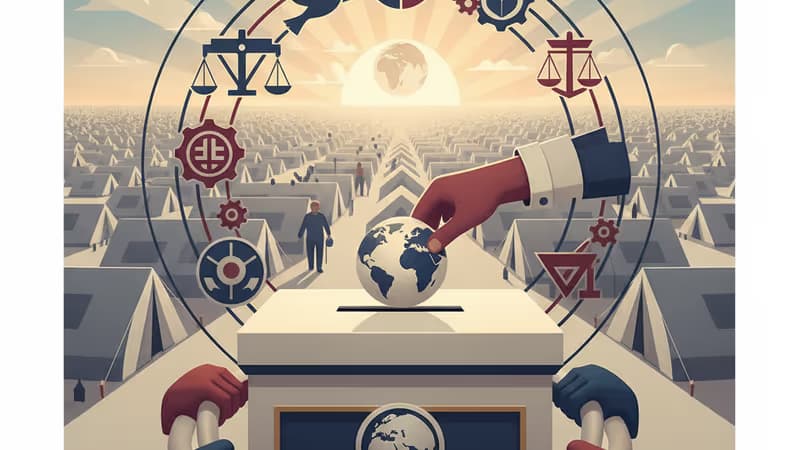 避難民キャンプが広がる荒涼とした風景