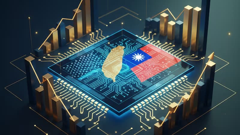 台米半導体協定を象徴するハイテクチップのイメージ