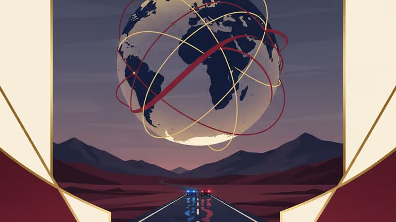 スペイン・アンダルシア州の事故現場付近で活動する緊急車両の灯り