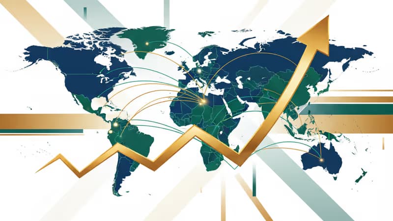 日本銀行の利上げと円高を象徴する金融グラフと日本円のイメージ