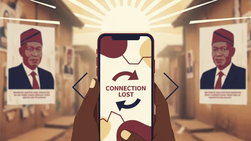 ウガンダの首都カンパラの街頭に貼られた大統領候補のポスター