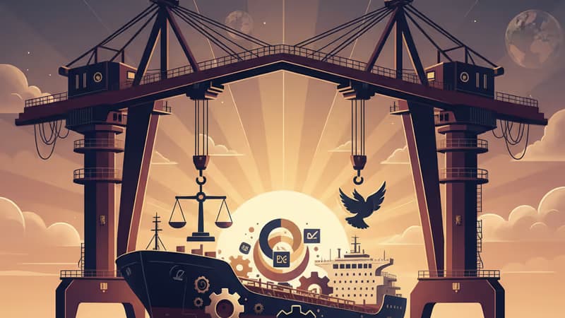 巨大なクレーンが並ぶHD現代重工業の造船所の風景