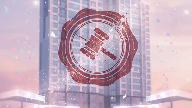 首爾龍山區公寓與法律假扣押象徵影像