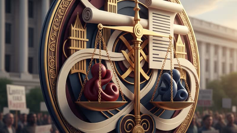 在英國政府機構外抗議的民眾與要求公正的標語