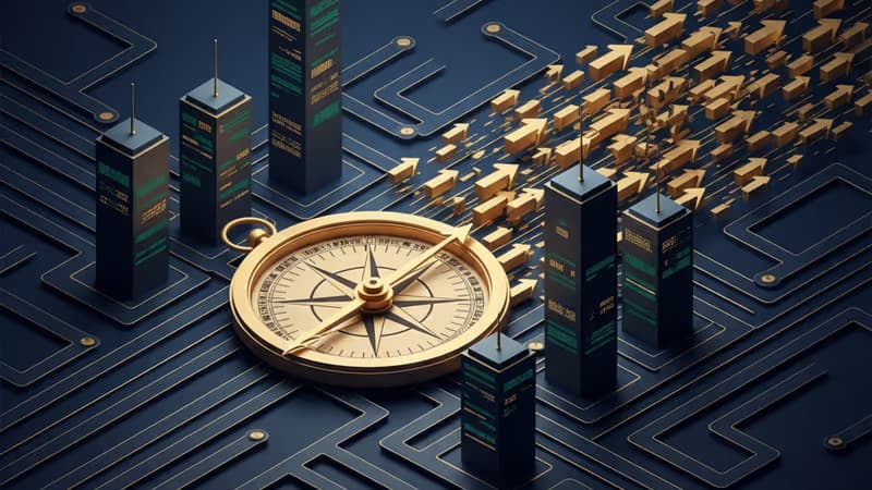 在波濤洶湧的深藍色海浪中巍然屹立的金色燈塔