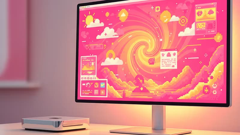 デスクに置かれた超小型のApple Mac mini M4