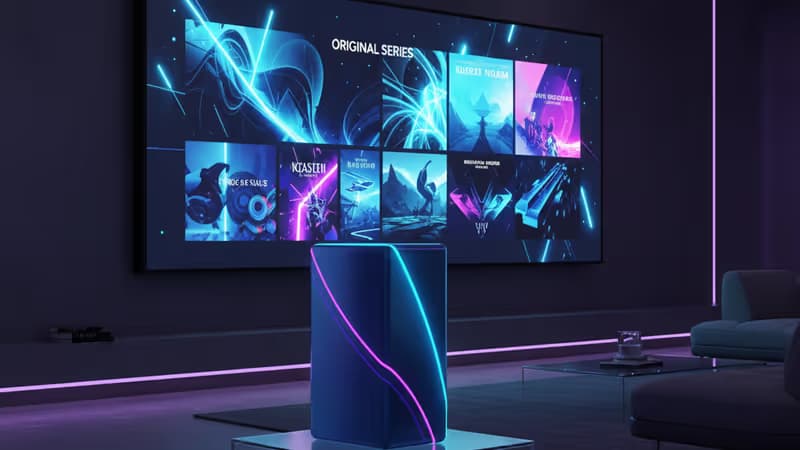 Apple TVのオリジナル作品が並ぶスタイリッシュな視聴画面のイメージ