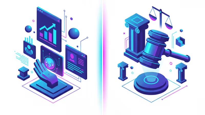 GoFundMeの募金画面と法廷のイメージ図