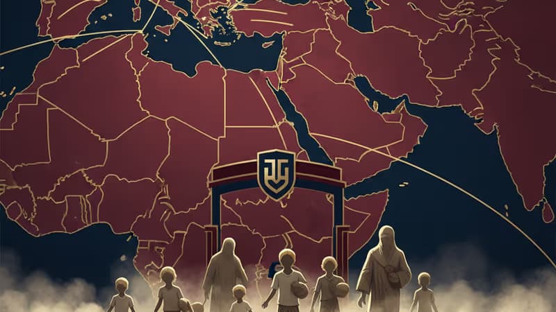 シリア北東部カミシリに到着した避難民の子供たち